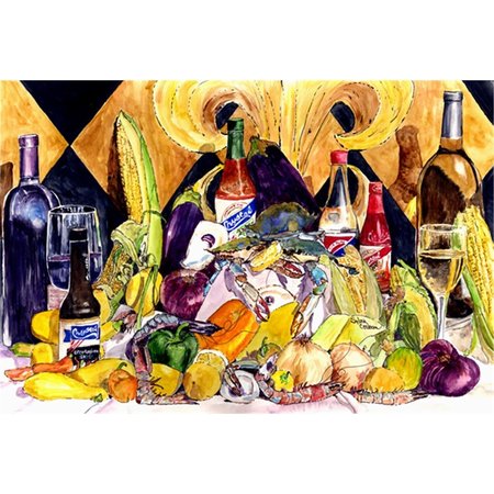 CAROLINES TREASURES Crystal Hot Sauce With Fleur De Lis And Wine Fabric Placemat 8638PLMT
